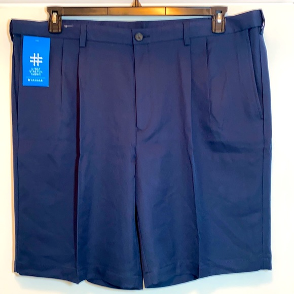 Haggar Cool 18 Pro Stretch Navy Blue Shorts 44 waist NWT - Picture 3 of 8